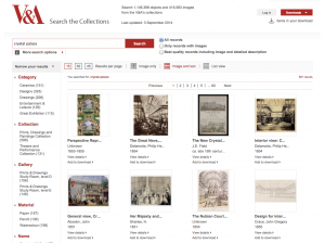 Screen Shot of The V&A Musuem's Images of the Crystal Palace. Sep 9, 2014